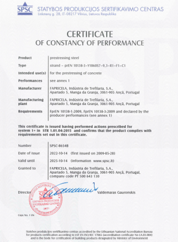 SPSC – Prestressing Steel – Strand 9.3